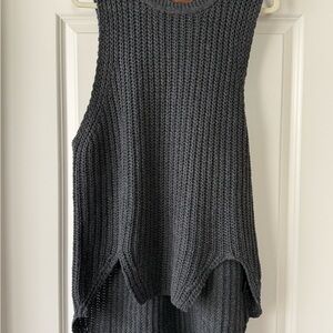 POL Gray Textured Knit Sweater Vest